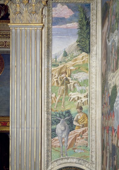 Shepherd and His Flock, Panel Alongside the Right Wall of the Journey of the Magi Cycle in the Chapel, c.1460 by Benozzo di Lese di Sandro Gozzoli